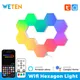 Tuya Smart WiFi RGB LED Lamp Musique Ambiante Quactus Hexagon Light Décoration Smart Life App