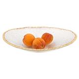 8 Hand Decorated Oval Edge Gold Leaf Serving Bowl - 9 W x 3 D x 13 H