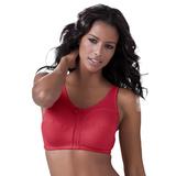 Plus Size Women's Cotton Back-Close Wireless Bra by Comfort Choice in Classic Red (Size 50 G)