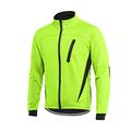 ARSUXEO Cycling Jacket Mens Winter Thermal MTB Bike Jacket Softshell Coat for Waterproof and Windproof 16H Green L