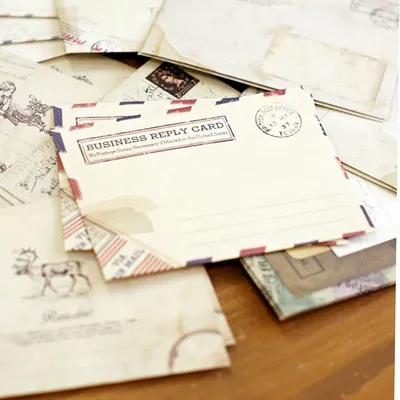 Mini Enveloppe Vintage en Papier à Motifs Différents 12 Pièces Cadeau pour Étudiant
