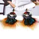 Boucles d'oreilles pendantes en cristal ethnique pour femmes boucles d'oreilles pendantes en plumes