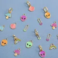 Boucles d'oreilles en émail arc-en-ciel pour femme bijoux en forme de coquille extraterrestre