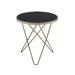 Mod Black Glass and Geo Gold End Table - 22" W x 22" D x 22" H