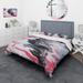 Designart 'Abstract Marble Composition In Pink and Gray I' Modern Duvet Cover Set