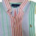 Polo By Ralph Lauren Shirts | Striped Lined Polo Shirt | Color: Blue/Pink | Size: M