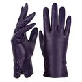 GSG Womens Touchscreen Leather Gloves Warm Fleece Lined Winter Driving Gloves Purple Small