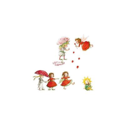 Wandtattoo Kinderzimmer Erdbeerinchen Erdbeerfee - Erdbeerinchen, Ida und Eleni Sticker Set Größe