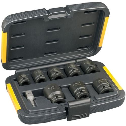 9-tlg. Schlagschrauber Nüsse Set mit 1/4 zu 1/2 Adapter, 8 Nüsse – Dewalt