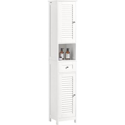 FRG236-W Badezimmer-Hochschrank Badregal Badschrank Badmöbel mit 1 offenem Fach, 1 Schublade und