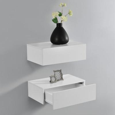 [en.casa] - Wandregal Oslo 2er Set 46x30x15cm Weiß matt