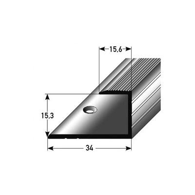 Einschubprofil 'Callander' für Parkett, 15,3 mm Einfasshöhe, Aluminium eloxiert, gebohrt-silber-1000