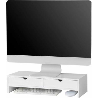 Sobuy - BBF02-W Monitor Bildschirm Ständer Monitorerhöhung Bildschirmerhöher Monitorständer mit 2