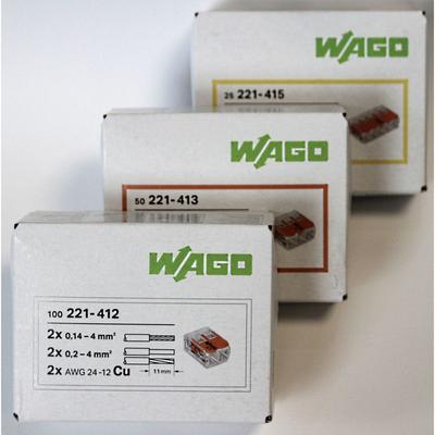 Wago 221 Klemmen set 100x 221-412, 50x 221-413, 25x 221-415 - Kabel Verbinder - Original wago Image