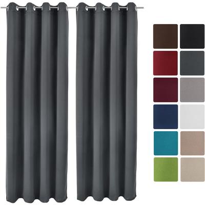 2er Set Ösenschal Amelie Nora blackout 140x245 cm Anthrazit Image
