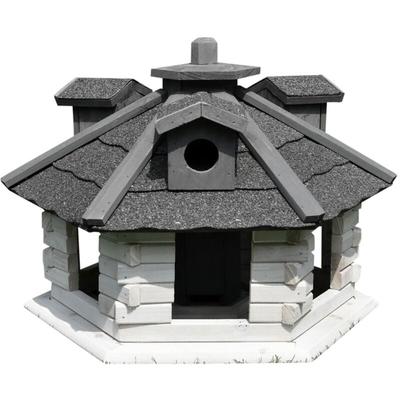 Xxl Vogelhaus Vogelhäuschen 48 x 33 cm weiß/grau Image