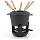 Bbq-toro - 13-teiliges Gusseisen Fondue Set für 6 Personen 1 l preseasoned