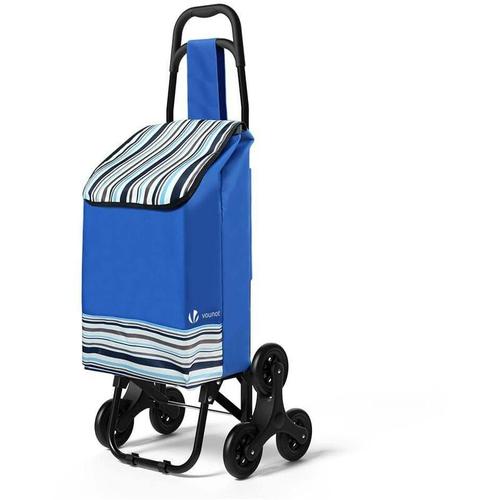 Vounot - Einkaufstrolley Klappbar mit 6 Räder, Treppensteiger 32L, Blau