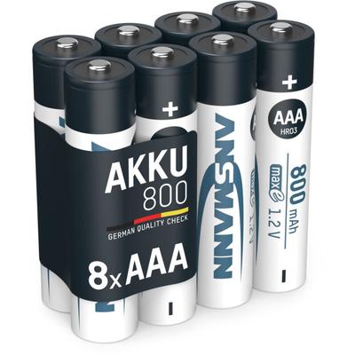 Akku Micro aaa 800 mAh 1,2V Ni-MH, 8 Stück - Ansmann Image