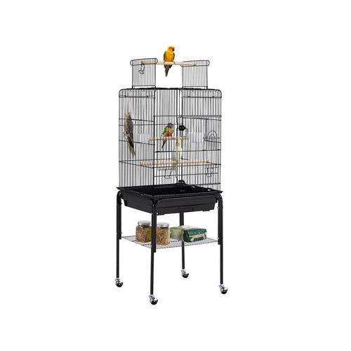 Vogelvoliere 47-Zoll Vogelkäfig Spielvogelkäfig mit abnehmbarem Rollgestell Metallkäfig für