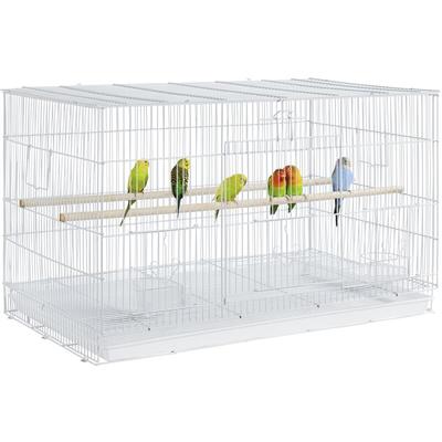 Stapelbarer breiter Vogelkäfig, Flugkäfig mit Sitzstangen für Papageien, Sittiche und andere Vögel,