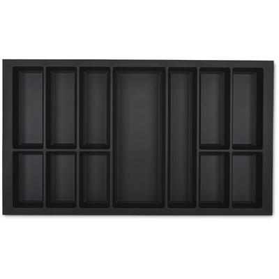 Orga-Box vii Besteckeinsatz Besteckkasten schwarz 900 mm mit Softtouch Oberfläche - Color