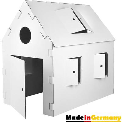 Kingpower - Kinder Spielhaus Pappe Bastelkarton Haus Papphaus Karton Papier Kartonhaus Bastelkarton Image
