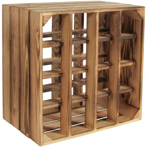 Weinregal Wino aus Holz – Geflammt + Regal – Chiccie