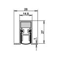 Athmer - Türdichtung Schall-Ex® duo L-15/28 os 1-404 2-s.L.958mm Alu.silberf.HLT