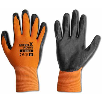 Arbeitshandschuhe Nitril orange Beschichtung versch. Größen 10