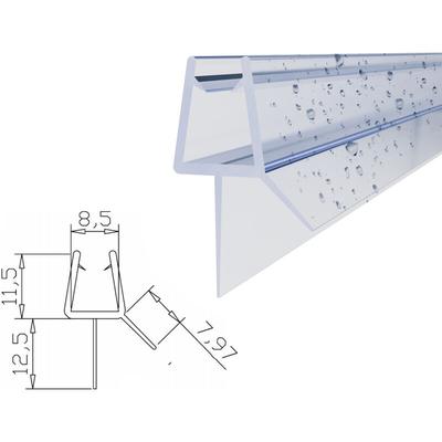 Duschdichtung Wasserabweiser Ersatzdichtung gerade unten für 8 mm Glasstärke Länge 60 cm