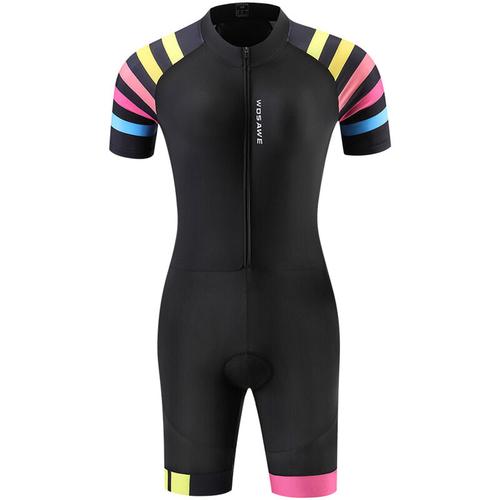 Damen Triathlon Anzug Kurzarm Radanzug Set MTB Fahrrad Fahrradbekleidung Anzug, Modell: M