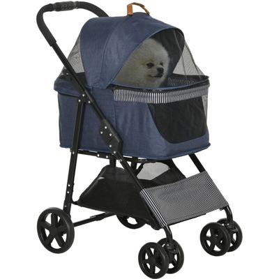 Pawhut - 2-in-1 Hundebuggy Transporttasche Katzenbuggy mit Universal Rad abnehmbar Abdeckung Oxford