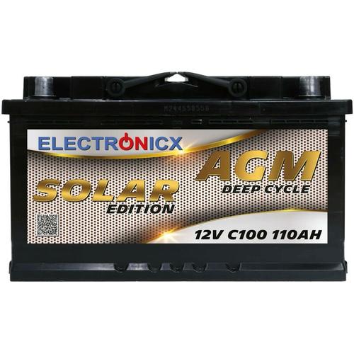Solarbatterie 12V 110AH Electronicx Solar Edition AGM Batterie Solar Akku Versorgungsbatterie