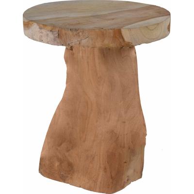 Teak Hocker 30x25 cm - Massiv Holz Pflanzen Metall Blumenhocker Blumen Ständer