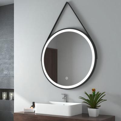 EMKE Badspiegel mit Beleuchtung Badezimmerspiegel Wandspiegel, Stil 4, ф80cm, Runder Spiegel mit