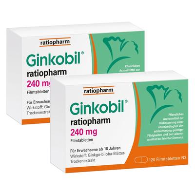 GINKOBIL-ratiopharm 240 mg Filmtabletten 2x120 St Image