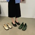 SUOJIALUN – mocassins à bout carré pour femmes chaussures plates à bout carré peu profondes