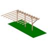 Modulo Continuativo per Carport a Sbalzo in Legno - mt 5 x 3 - con Supporti ad Interrare