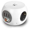 Ewent - EW3939 - Power Block (Cube) con 3 prese e 3 porte usb, cavo da 1,5 m, colore: Bianco/Bianco