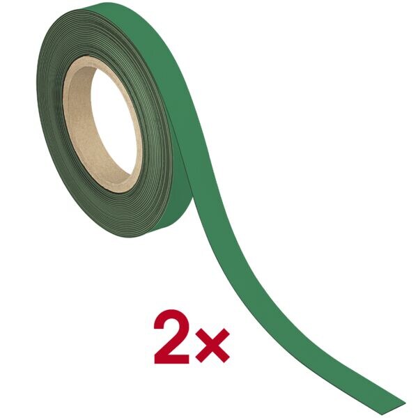 MAUL Kennzeichnungsband magnetisch, 10 m x 20 mm, 2er-Pack grün, 2 cm Image