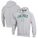 Men's Champion Heathered Gray Cal Poly Mustangs Reverse Weave Fleece Pullover Hoodie