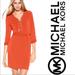 Michael Kors Dresses | Michael Kors Lace Up Belted Shirt Dress | Color: Orange | Size: Xs