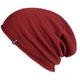 Enter the Complex® Beanie Hat, Slouchy, One Layer Knitted, 100% Merino Wool, Women & Men, Rust Red