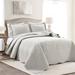 Red Barrel Studio® Truxton Light Microfiber 3 Piece Bedspread Set Polyester/Polyfill/Microfiber in Gray | Queen Bedspread + 2 Standard Shams | Wayfair