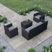 Red Barrel Studio® Sagie 4 Piece Sofa Seating Group w/ Cushions Plastic in Gray/Black | 30.79 H x 68.9 W x 27.4 D in | Outdoor Furniture | Wayfair