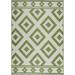 Green 108 x 72 x 0.1 in Area Rug - Foundry Select Hulmeville Southwestern Machine Woven/Crème Indoor/Outdoor Area Rug | Wayfair