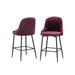 Wade Logan® Aldwych 26" Counter Stool Velvet, Metal in Red | 21 W x 19 D in | Wayfair 7F5448AFDC5F46B5A07751467D58B935