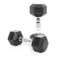 CorePowerPro Hexagon Dumbbell Set (2 x 6 kg), Rubberised Dumbbells Set with Chrome-Plated Handle, Dumbbells for Gym, Studio and Home, Strength Training Equipment Weight Set