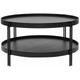 Miliboo - Table basse ronde design bois noir et métal noir D80 cm twice - Noir